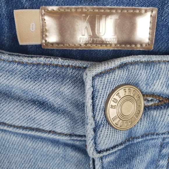 Kut From The Kloth Catherine's Crop Straight Light Blue Washed Women Jeans Sz 0 - Picture 3 of 9